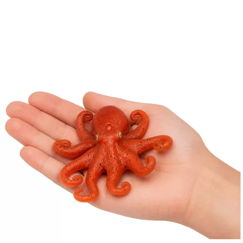 Gumi polip figura, nyújtható, valósághű tengeri állat, 14 cm