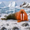 Rozmár gumifigura, nyújtható, valósághű tengeri emlős 13 cm