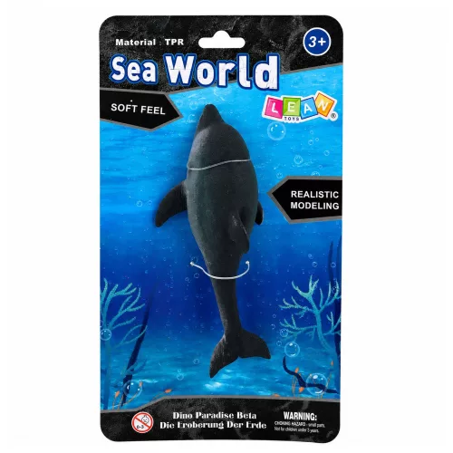 Gumi Tengeri Delfin Figura Puha Realisztikus TPR Sötétszürke 17,5 cm