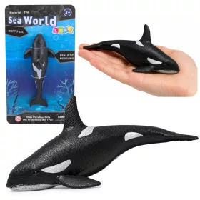   Hal Gumi Kardszárnyú delfin Figura Nyújtható Realisztikus Tengeri Emlős 17,5 cm