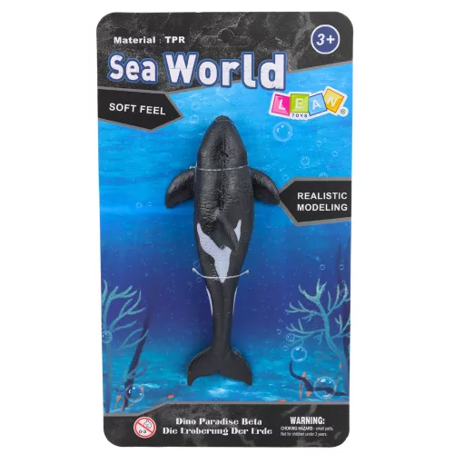 Hal Gumi Kardszárnyú delfin Figura Nyújtható Realisztikus Tengeri Emlős 17,5 cm