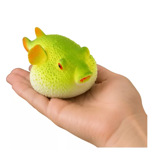 Gömbhal gumifigura, nyújtható, valósághű óceáni hal, 12 cm