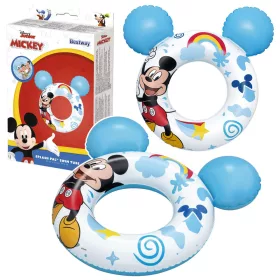   Mickey egér felfújható gyűrű gyerekeknek fülekkel, kék, Bestway 9102K