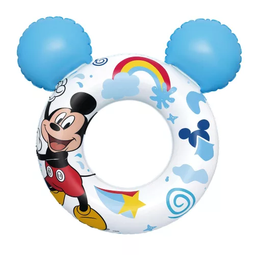 Mickey egér felfújható gyűrű gyerekeknek fülekkel, kék, Bestway 9102K