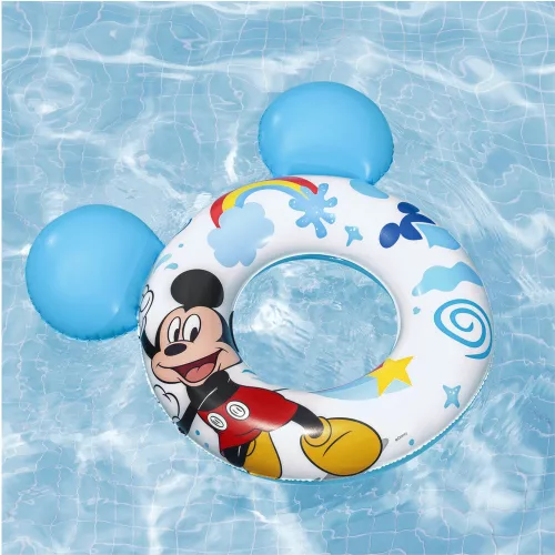Mickey egér felfújható gyűrű gyerekeknek fülekkel, kék, Bestway 9102K