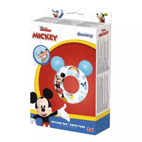 Mickey egér felfújható gyűrű gyerekeknek fülekkel, kék, Bestway 9102K