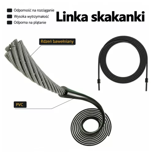 3M sporttréning ugrókötél fém fogantyúkkal, állítható csapágyakkal