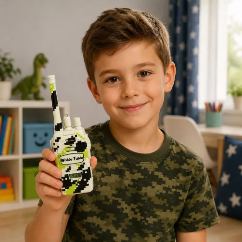 Katonai walkie-talkie-k USB hatótávolság 200M Khaki 2 db.