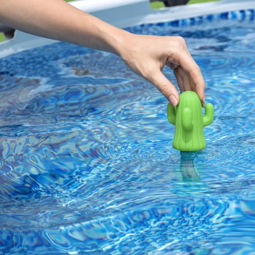Bestway 58763 Úszó hőmérő jakuzzi medencékhez, kaktuszzöld