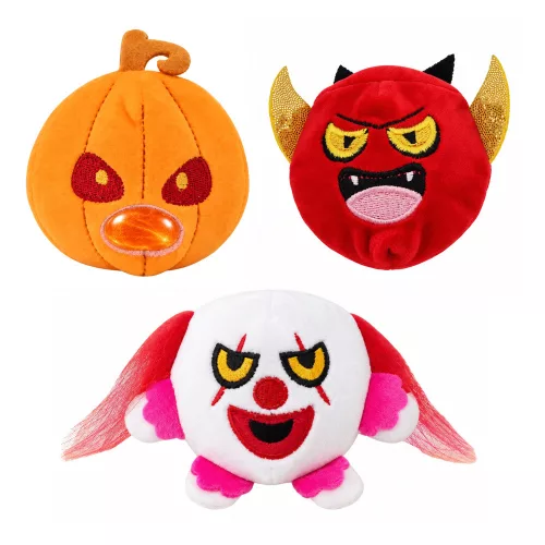 Halloween Csillámos Plüss Játék – Puha, Csillámos, Stresszoldó (8cm)