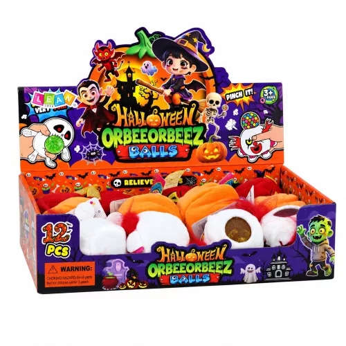 Halloween Csillámos Plüss Játék – Puha, Csillámos, Stresszoldó (8cm)