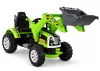 Elektromos Ride On traktor kanállal és kotrógéppel, zöld
