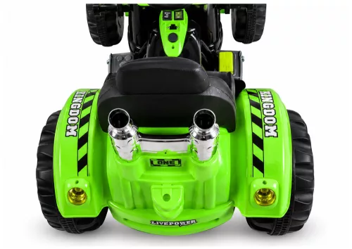 Elektromos Ride On traktor kanállal és kotrógéppel, zöld