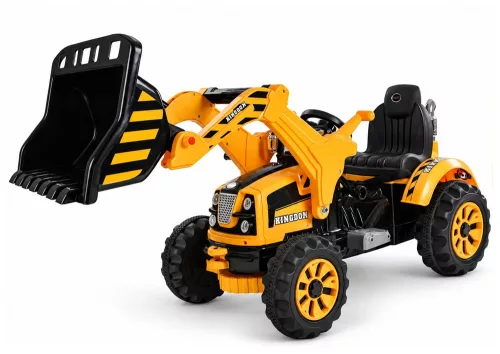 Elektromos Ride On traktor kanállal és kotrógéppel narancssárga