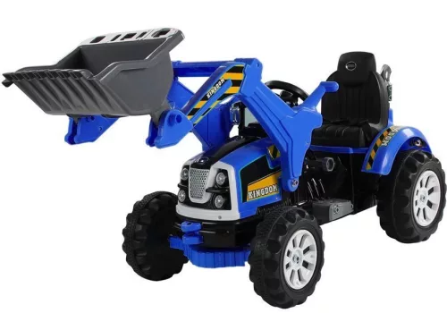 Elektromos Ride On traktor kanállal és kotrógéppel, kék