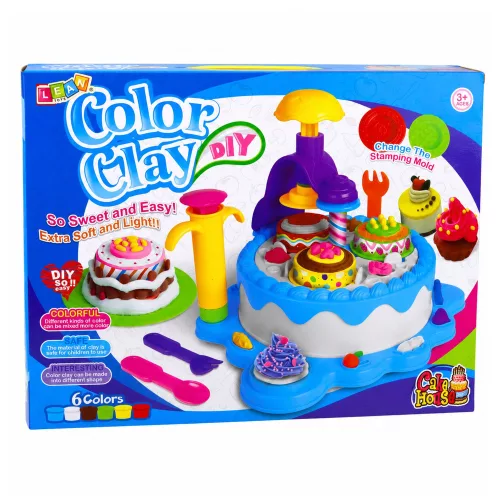Színes agyagból készült DIY születésnapi parti tortaház