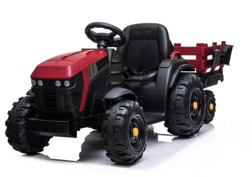 Elektromos Ride On traktor utánfutóval BDM0925 piros