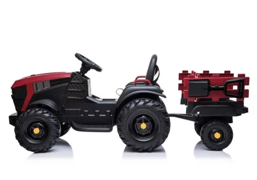 Elektromos Ride On traktor utánfutóval BDM0925 piros