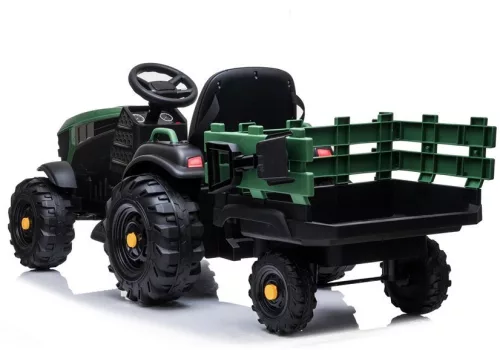 Elektromos Ride On traktor utánfutóval BDM0925 Katonai zöld