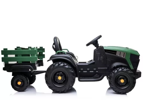 Elektromos Ride On traktor utánfutóval BDM0925 Katonai zöld