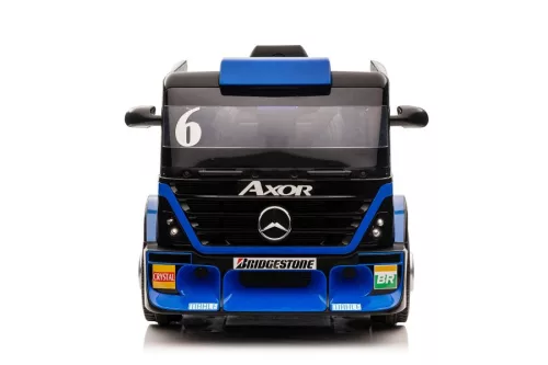 Akkumulátoros autó Mercedes XMX622B félpótkocsis sötétkék LCD