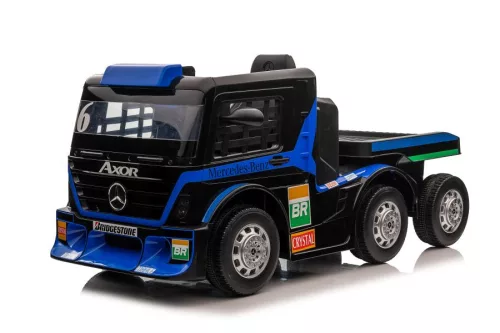 Akkumulátoros autó Mercedes XMX622B félpótkocsis sötétkék LCD