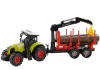 Traktor és erdészeti pótkocsi fával