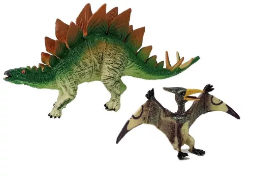 Stegosaurus, Pteranodon dinoszaurusz figurák halmaza
