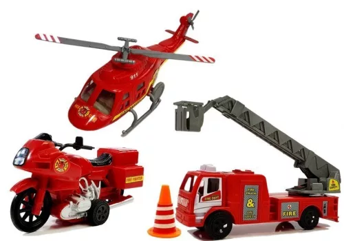 Tűzoltóság járműveinek helikoptermotorjának fényhangjainak készlete