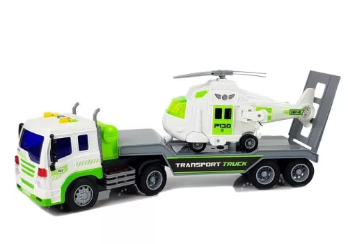 Elemmel működő autószállító 1:16 helikopterrel