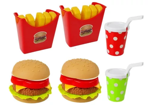 Hamburger sült krumpli tálcával