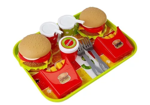 Hamburger sült krumpli tálcával