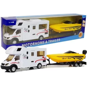   Wohnmobile sárga motorcsónakkal és 1:48-as dörzshajtással