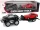Járműszett Fekete Monster Truck Fehér Lakókocsi 58 cm