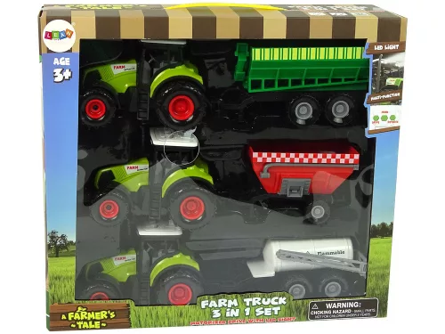 Három traktoros pótkocsis permetezőgép mezőgazdasági traktor szett
