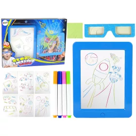 Varázslatos megvilágított 3D tábla szemüveg kék