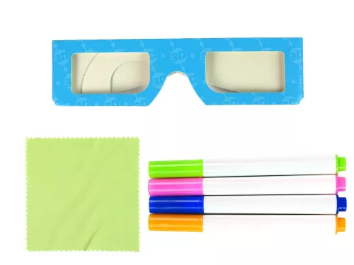 Varázslatos megvilágított 3D tábla szemüveg kék