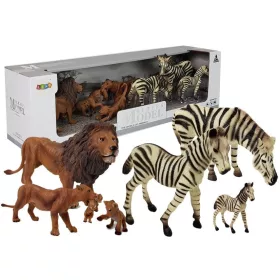 Afrikai vadállatok oroszlán zebra család figura szett