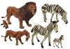 Afrikai vadállatok oroszlán zebra család figura szett