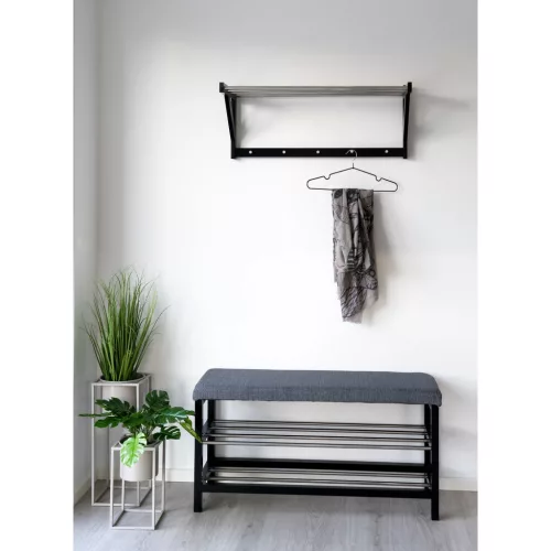 Padova klupa, siva, s crnim nogama, 100x34x50