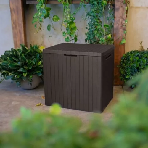 City Kunststoff-Gartenaufbewahrungsbox 113L braun