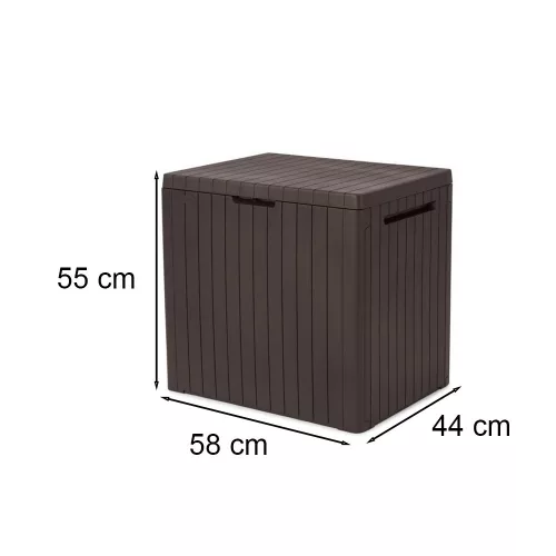 City Kunststoff-Gartenaufbewahrungsbox 113L braun