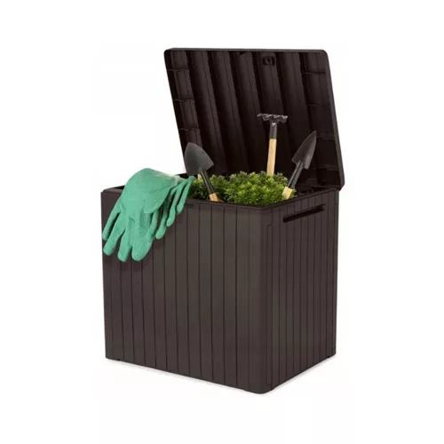 City Kunststoff-Gartenaufbewahrungsbox 113L braun
