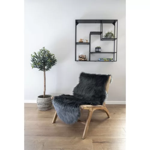 Kunstlammfell, grau, 60 x 180 cm
