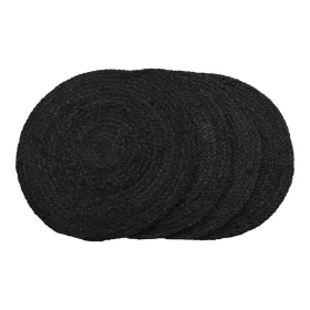   Tischset „Bombay“, Jute-Geflecht, dunkelgrau, rund, 38 cm Durchmesser, 4 Stück