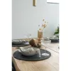 Tischset „Bombay“, Jute-Geflecht, dunkelgrau, rund, 38 cm Durchmesser, 4 Stück