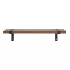 Luxor Wandregal, Eschenfurnier, Metall, Natur, Schwarz, 50 x 15 x 10 cm