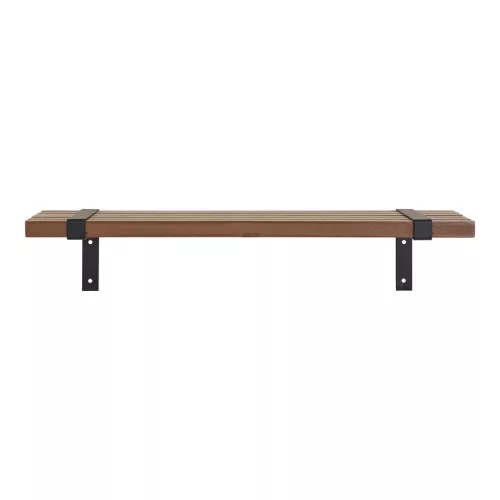 Luxor Wandregal, Eschenfurnier, Metall, Natur, Schwarz, 50 x 15 x 10 cm