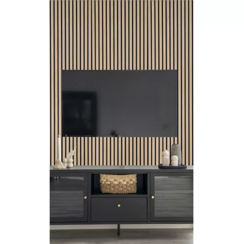 Akusztikus panel, fa furnér, natúr, tölgy hatású 240x60x2,2 cm