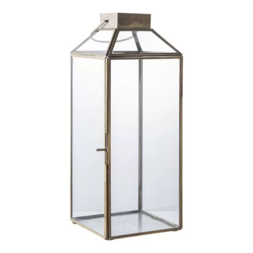 Dekorative Mysore-Laterne, Metall/Glas, antikkupferfarben